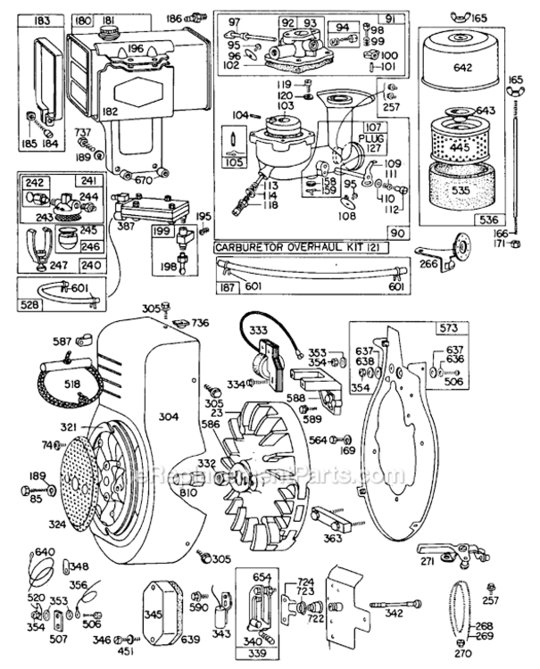 Page B Diagram and Parts List for 325430  Briggs and Stratton Engine